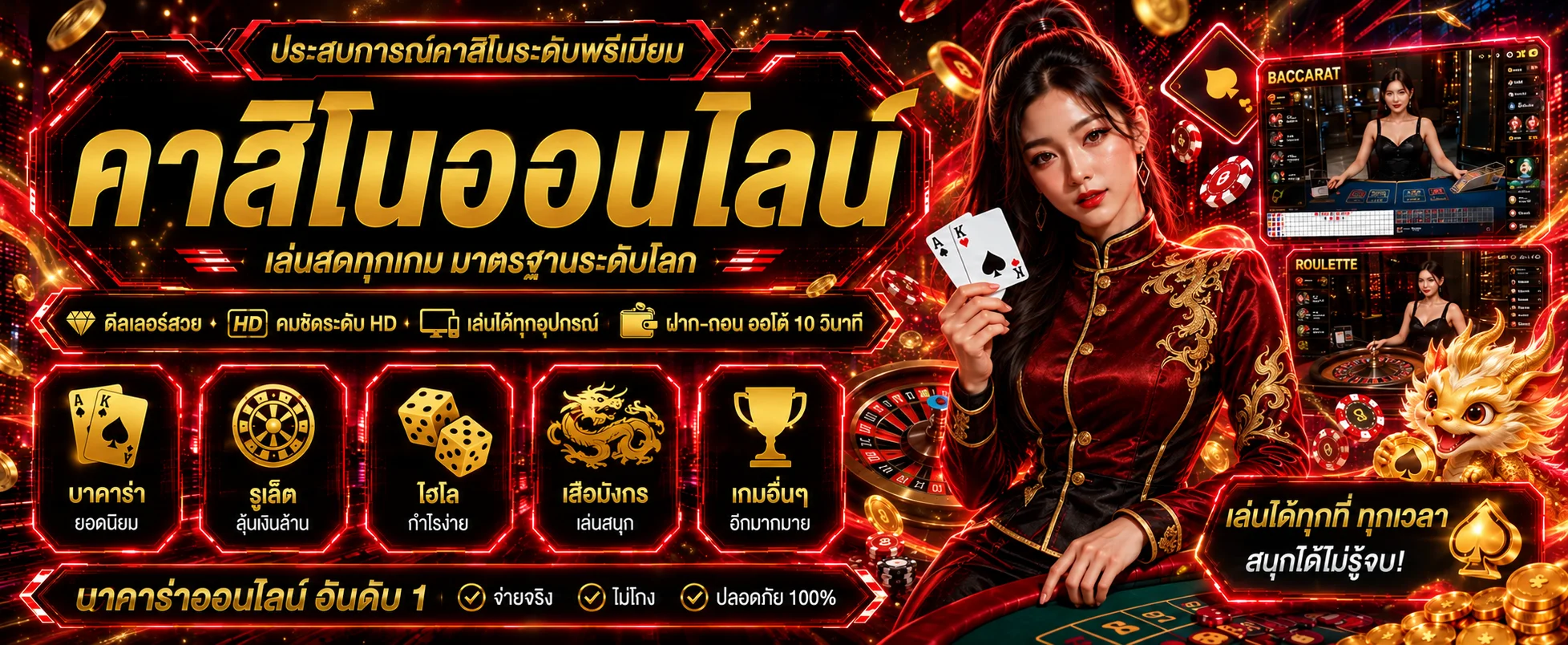 คาสิโนออนไลน์ BERLIN55 พร้อมดีลเลอร์ เกมโต๊ะ และมังกรทอง